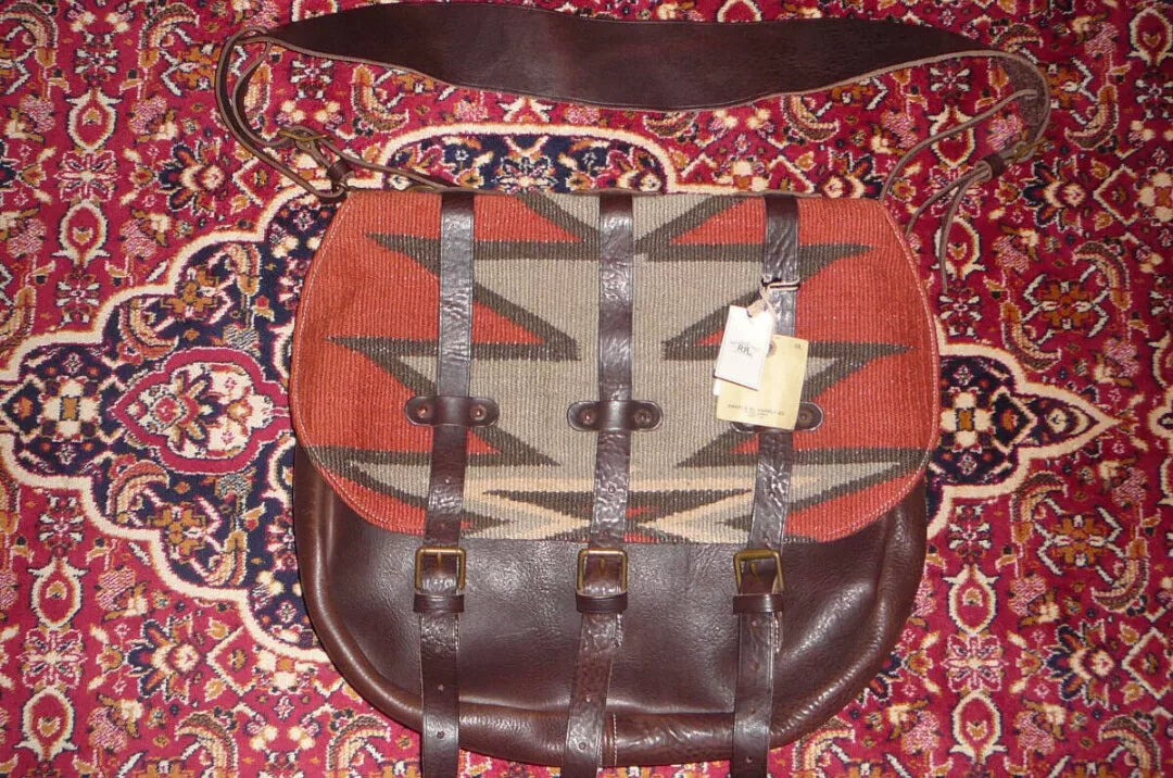 RRL Vintage Italian Wool Leather Messenger Bag
