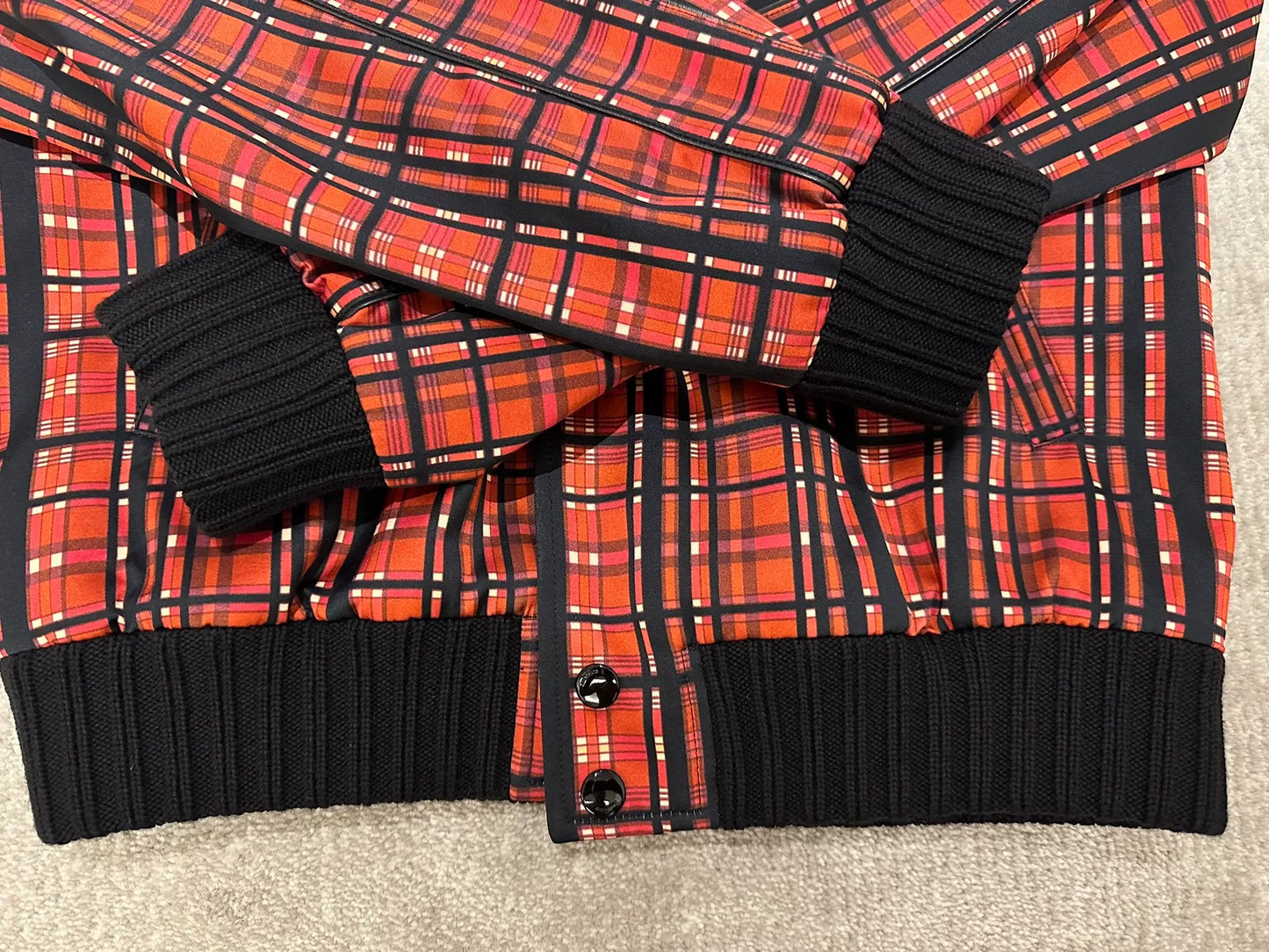 Saint Laurent Red Plaid Bomber Jacket