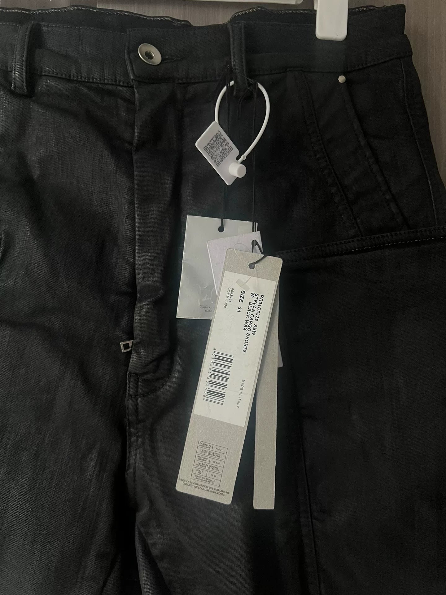 Rick Owens Stefan Cargo Denim Shorts Black