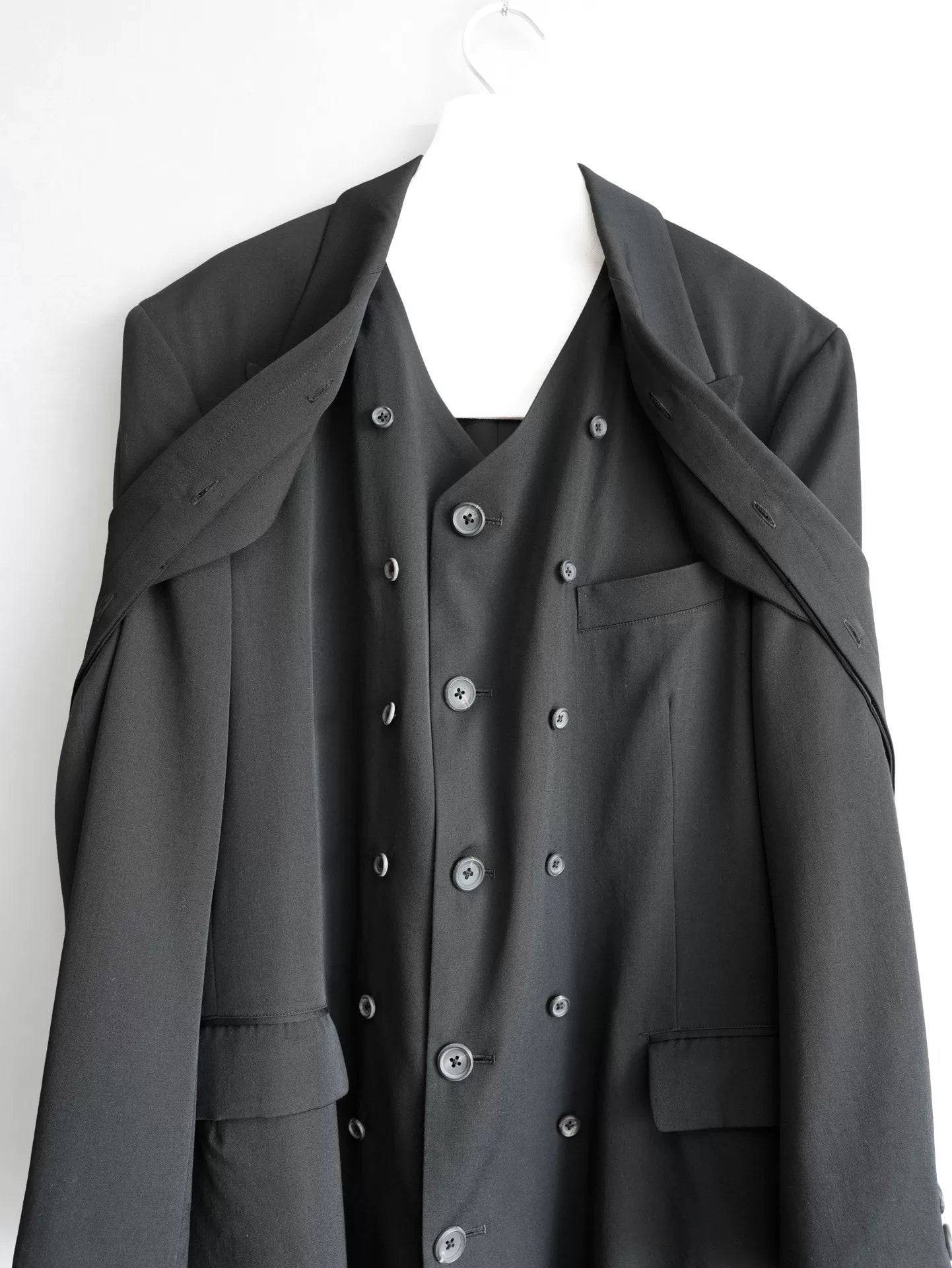 black layered jacket by yohji yamamoto