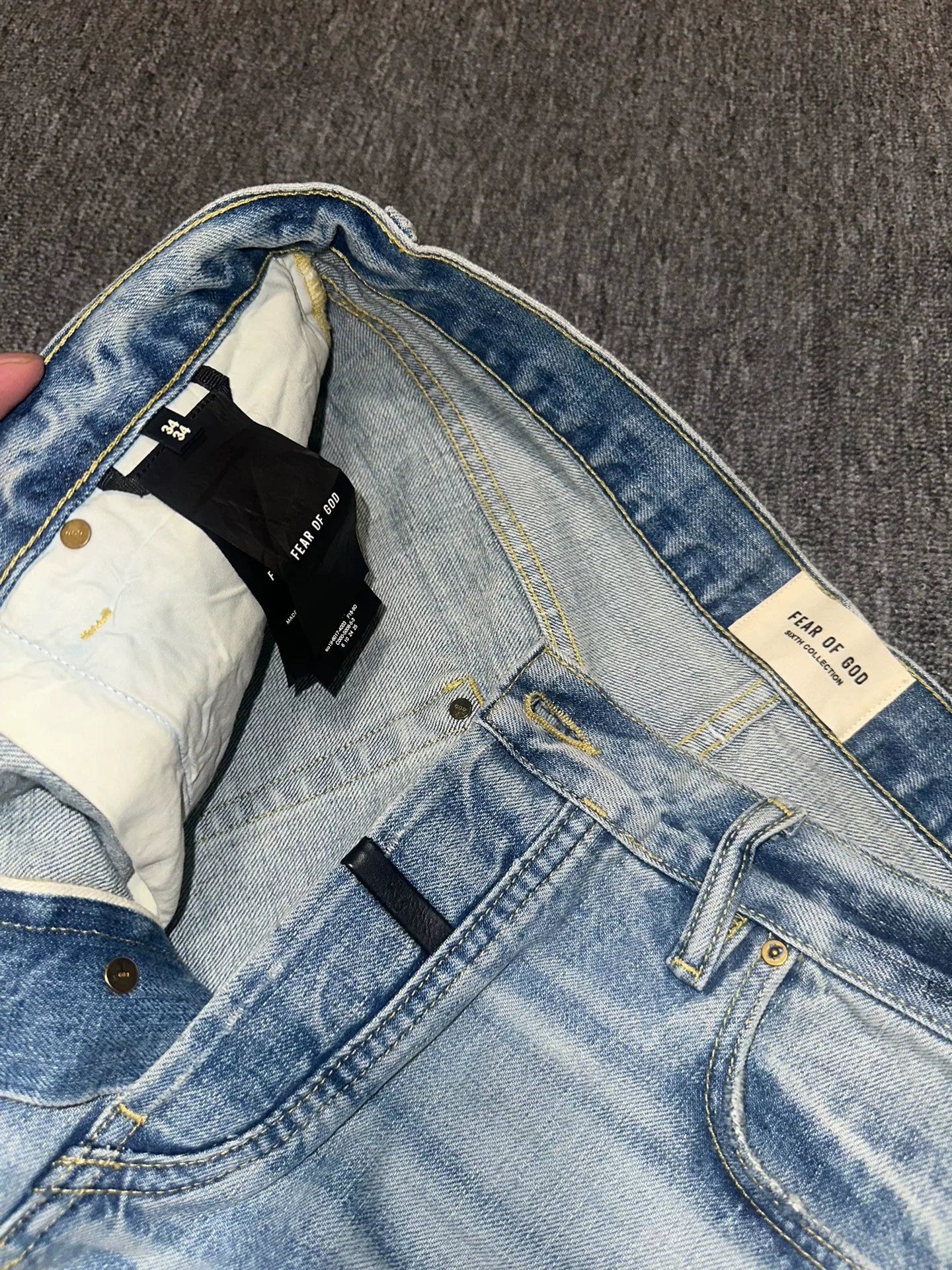fear of god distressed denim pants