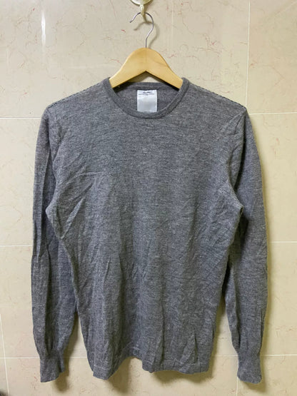 visvim gray crew fisherman cashmere sweater