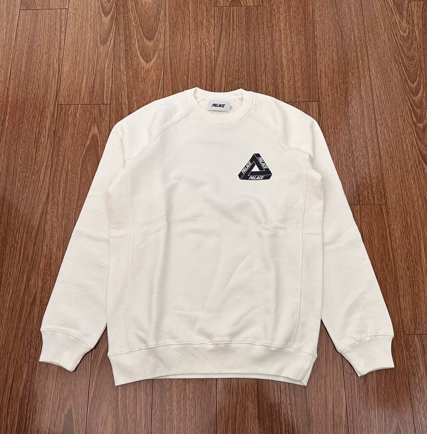 palace logo-print crewneck sweatshirt in white