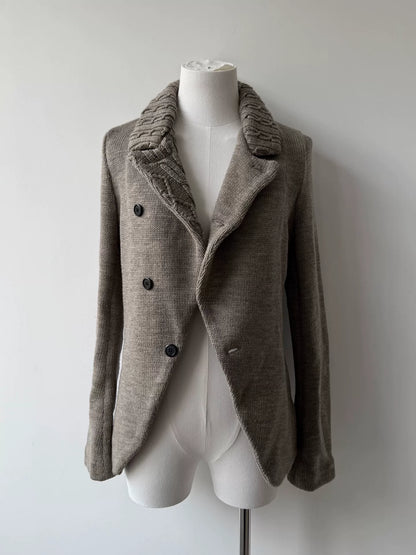 yohji yamamoto wool jacket with unique design