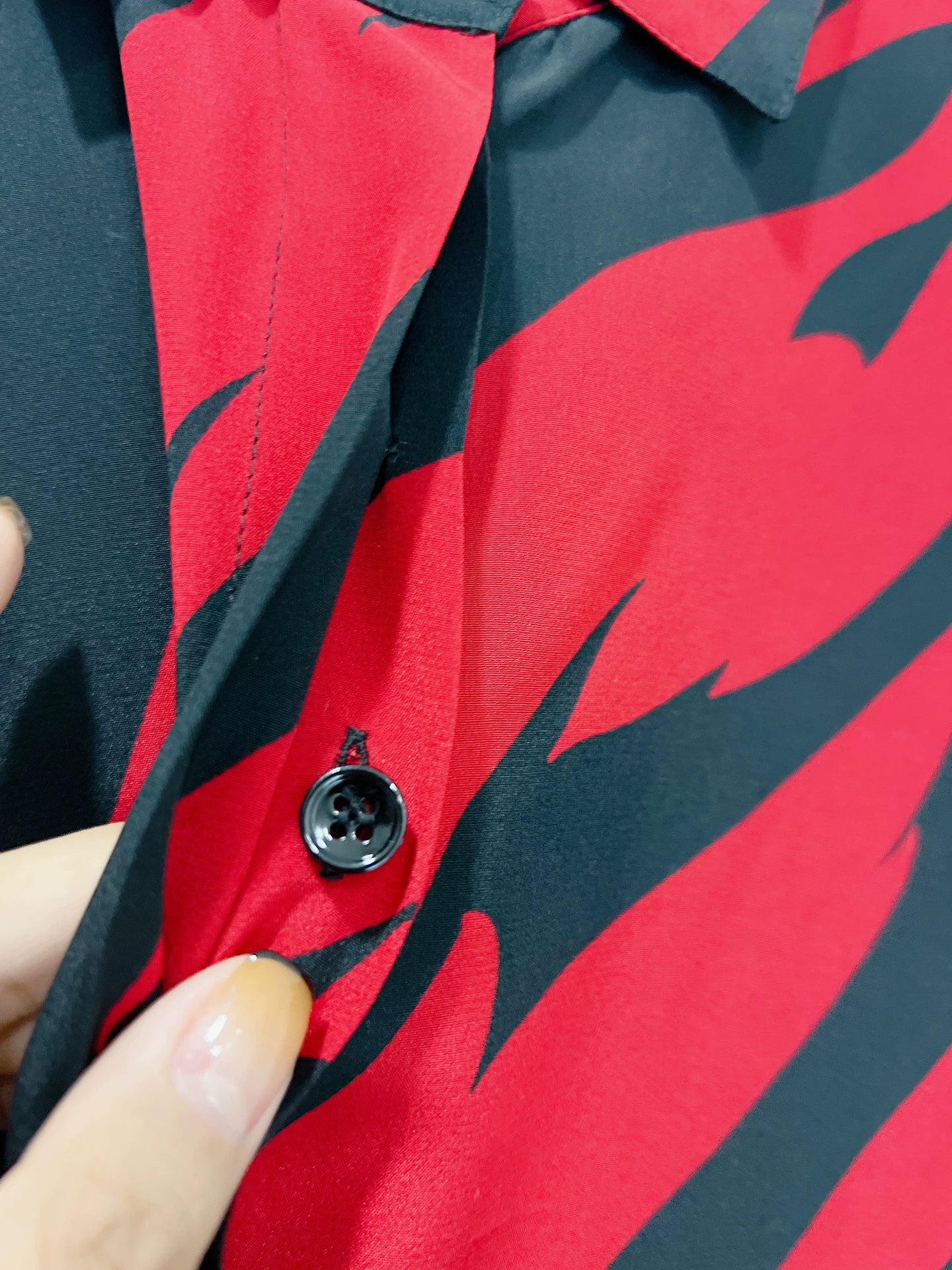 Saint Laurent Red Black Flame Shirt