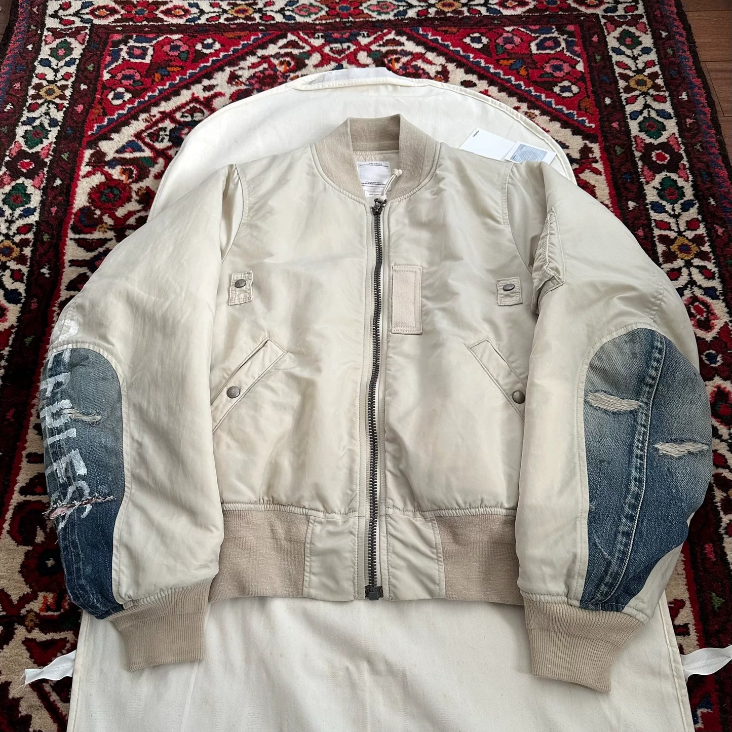 visvim thorson ma1 jacket in beige