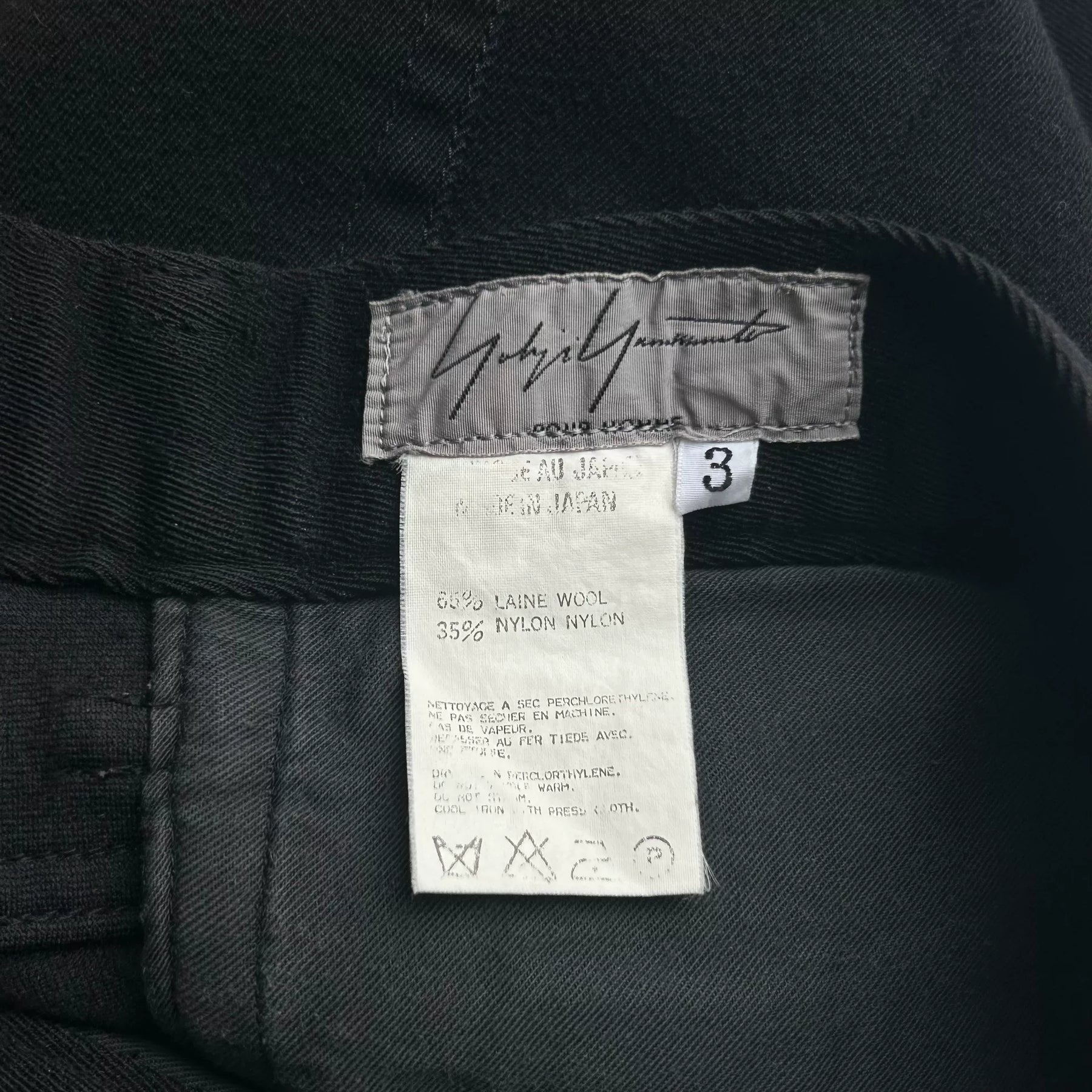 Yohji Yamamoto 04AW Wool-Nylon Jeans