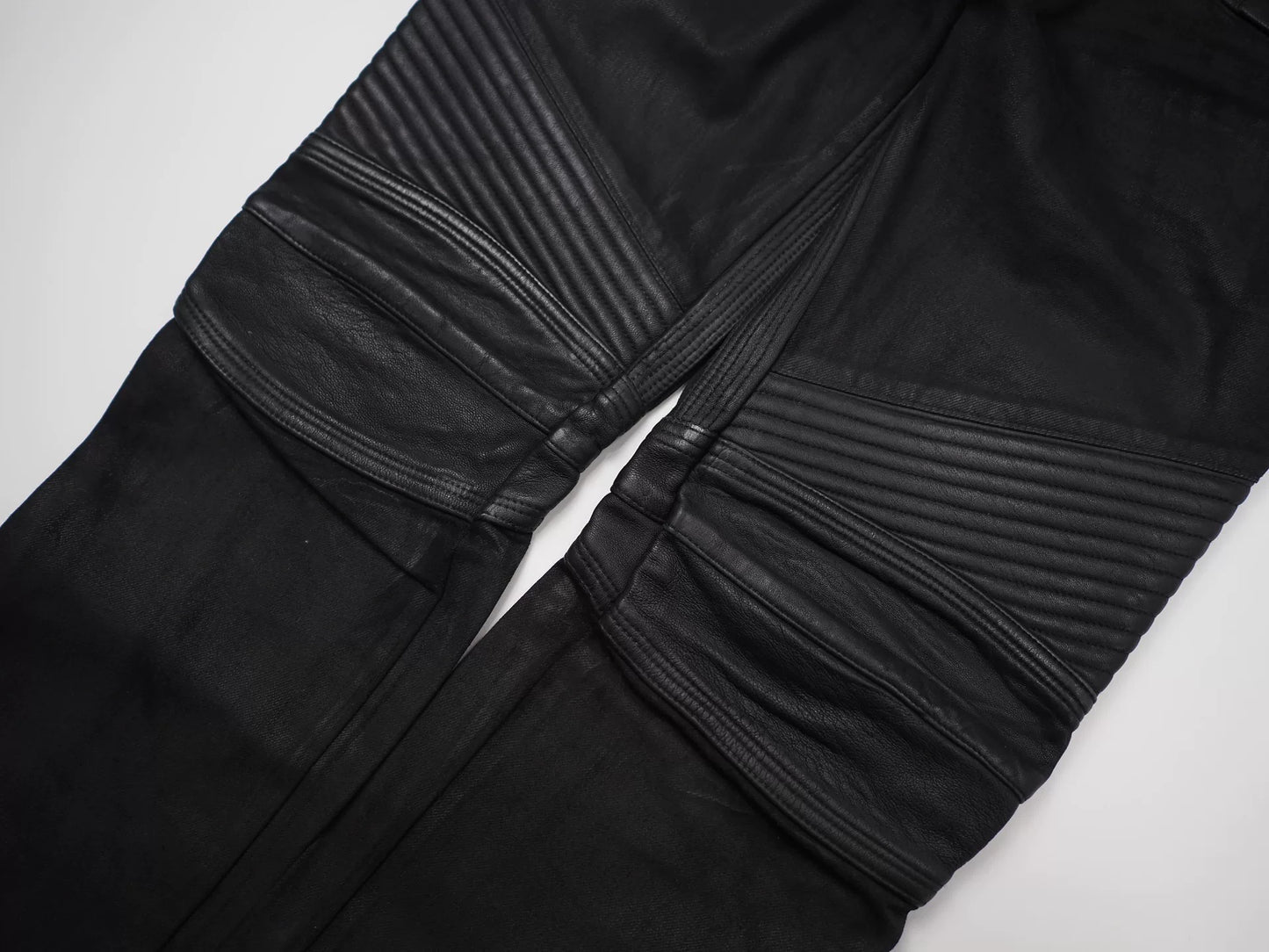 Balmain Bi-material Biker Jeans in Black