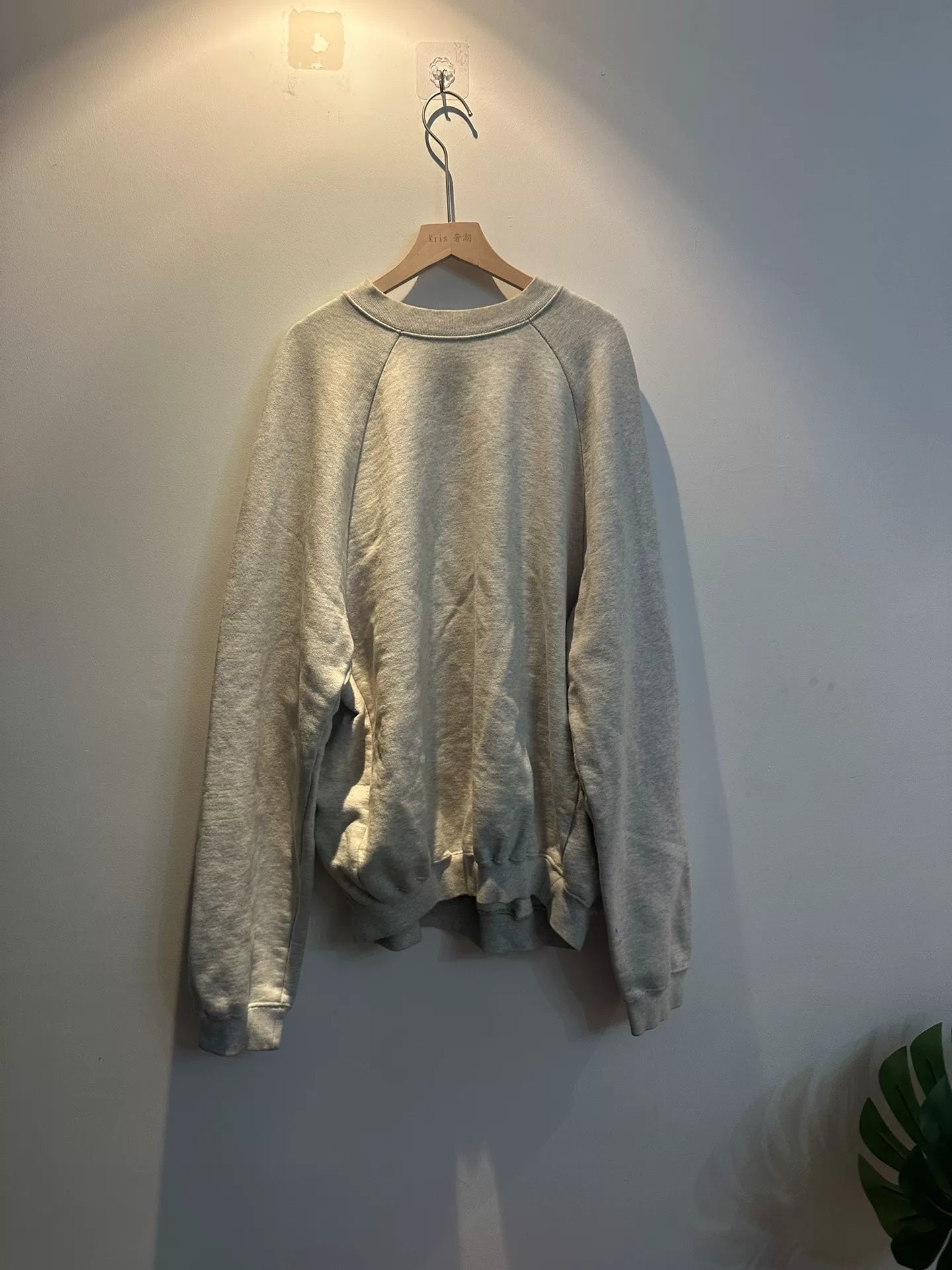 gray oversized sweatshirt with unique design