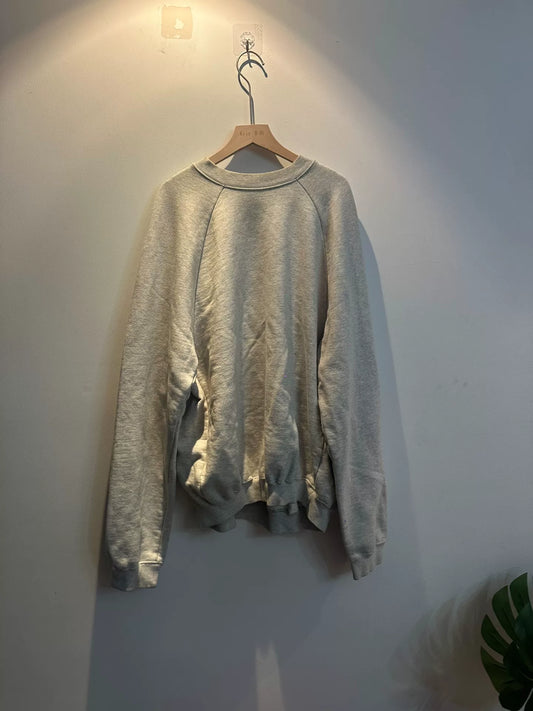 gray oversized sweatshirt with unique design
