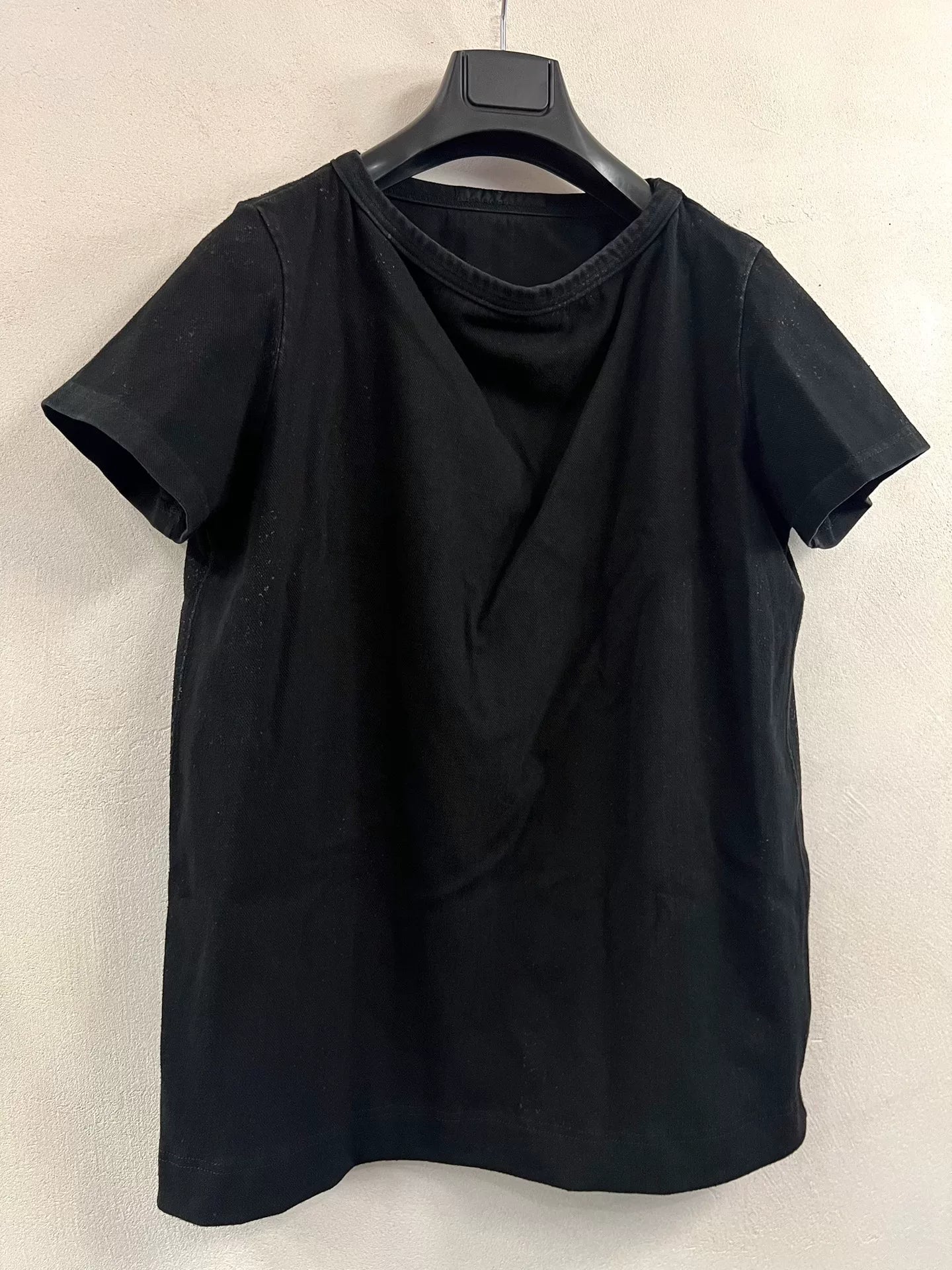 Julius 7 Black Coated Denim T-shirt