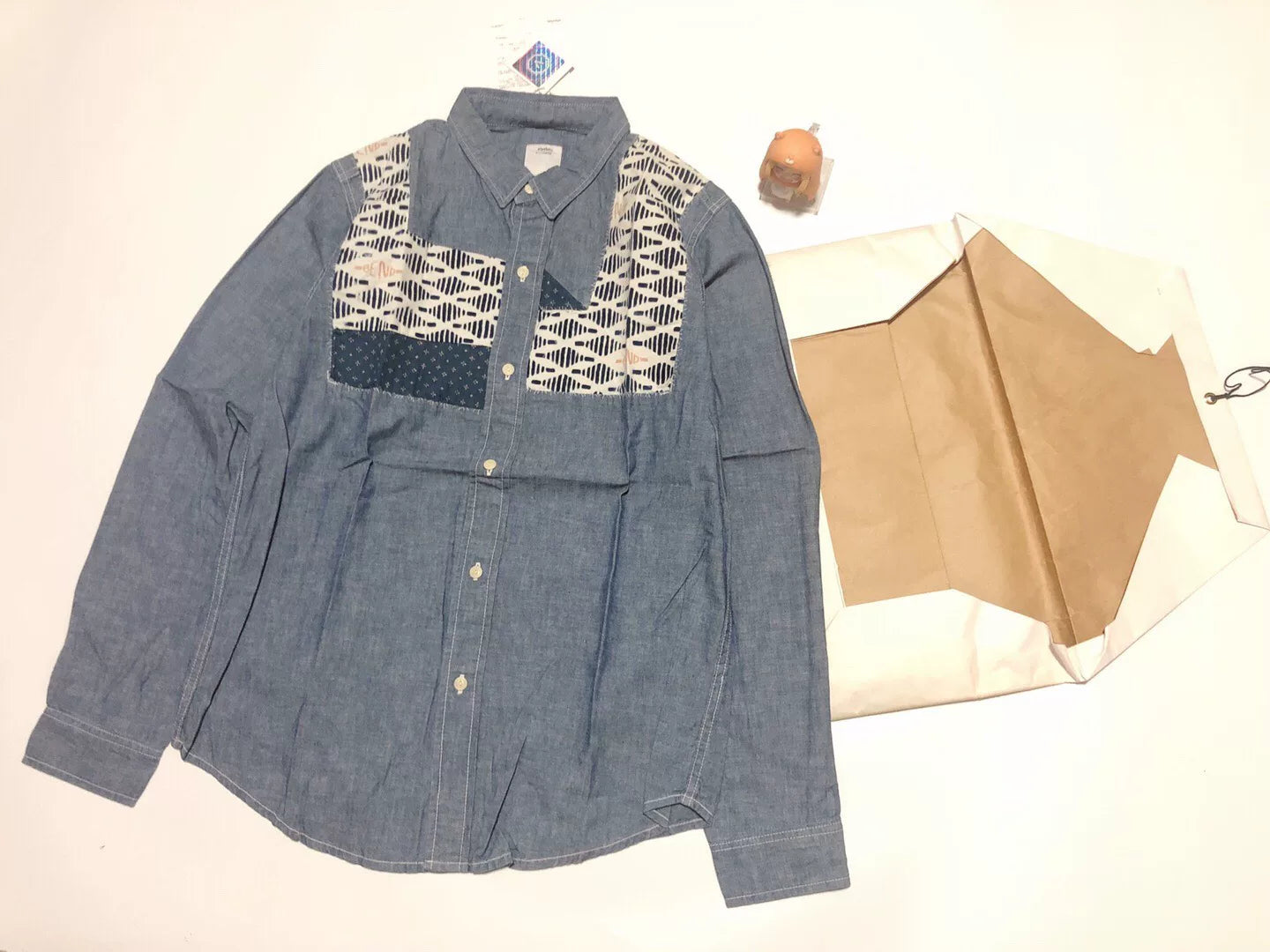 Visvim Granger Chambray Patchwork Shirt