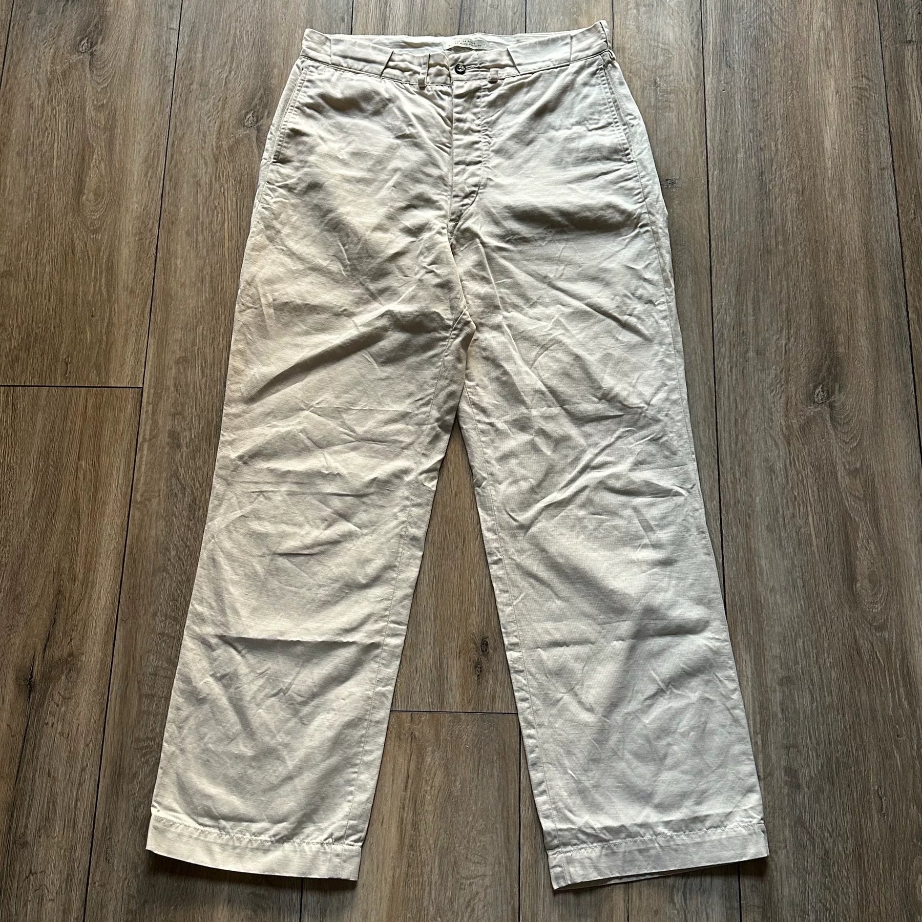OLD JOE Cotton Linen White Pants