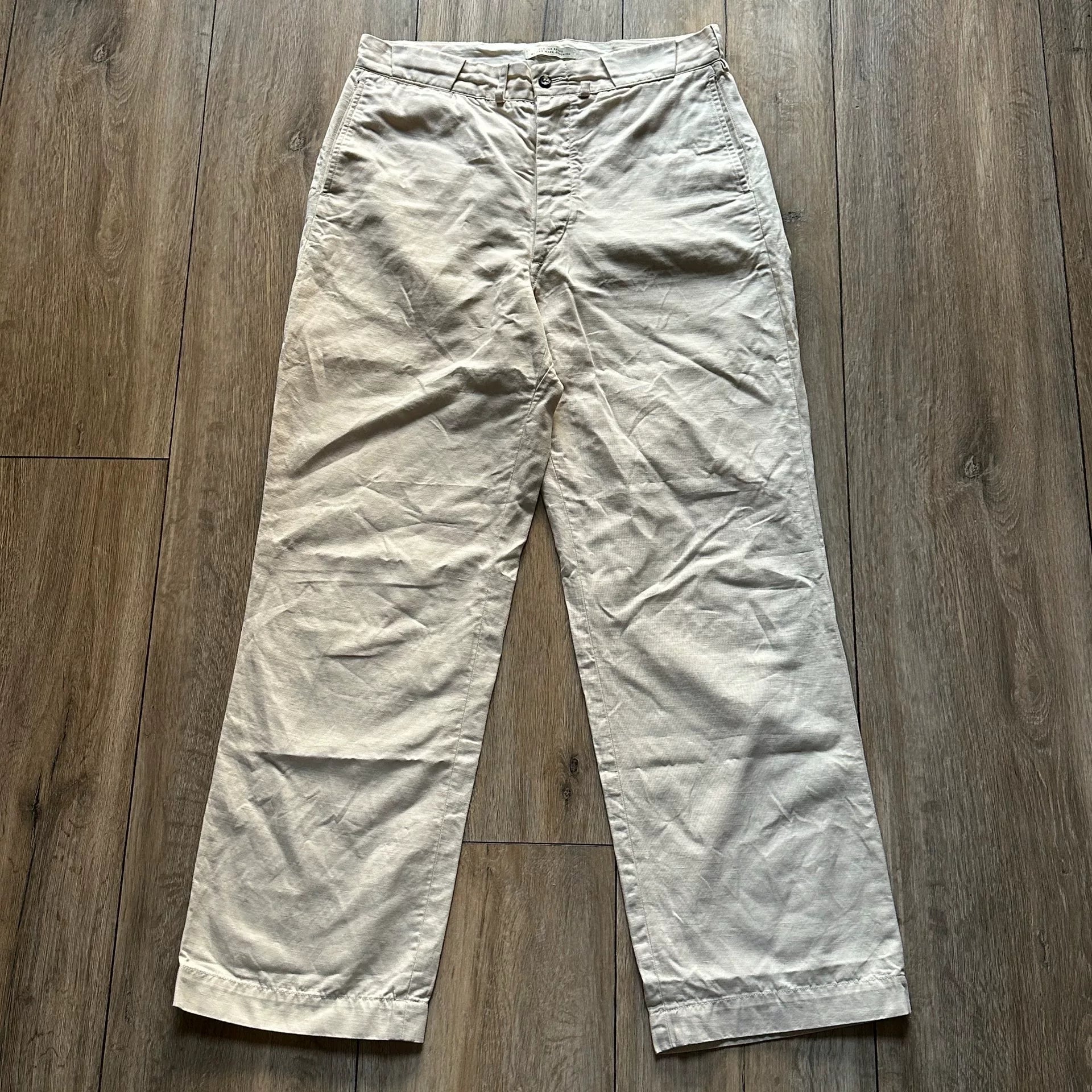 OLD JOE Cotton Linen White Pants