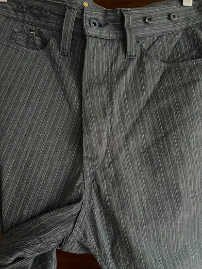 vintage striped suspenders pants for men