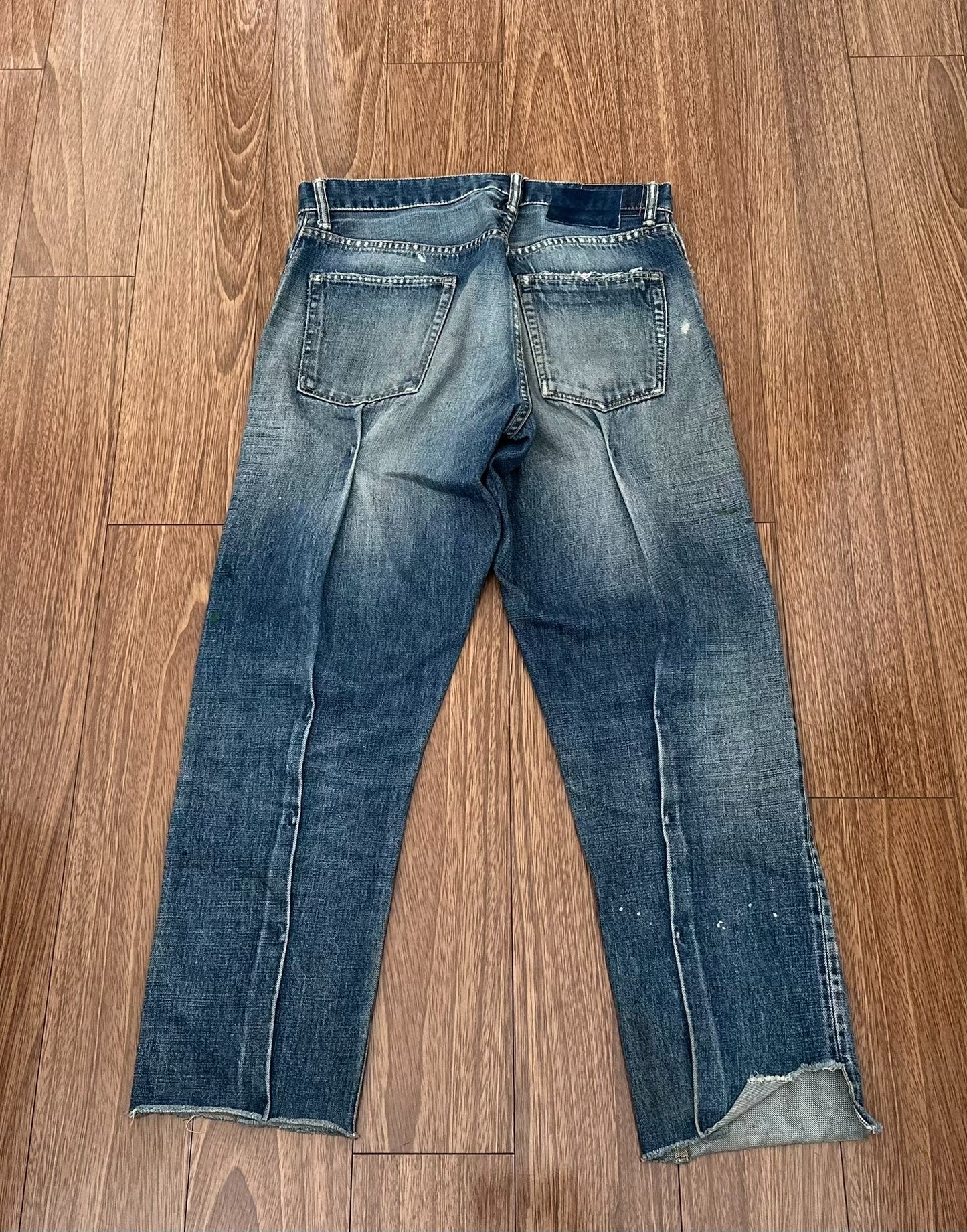 visvim journeyman tacked crash denim pants