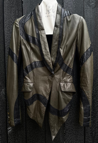 snake skin leather jacket