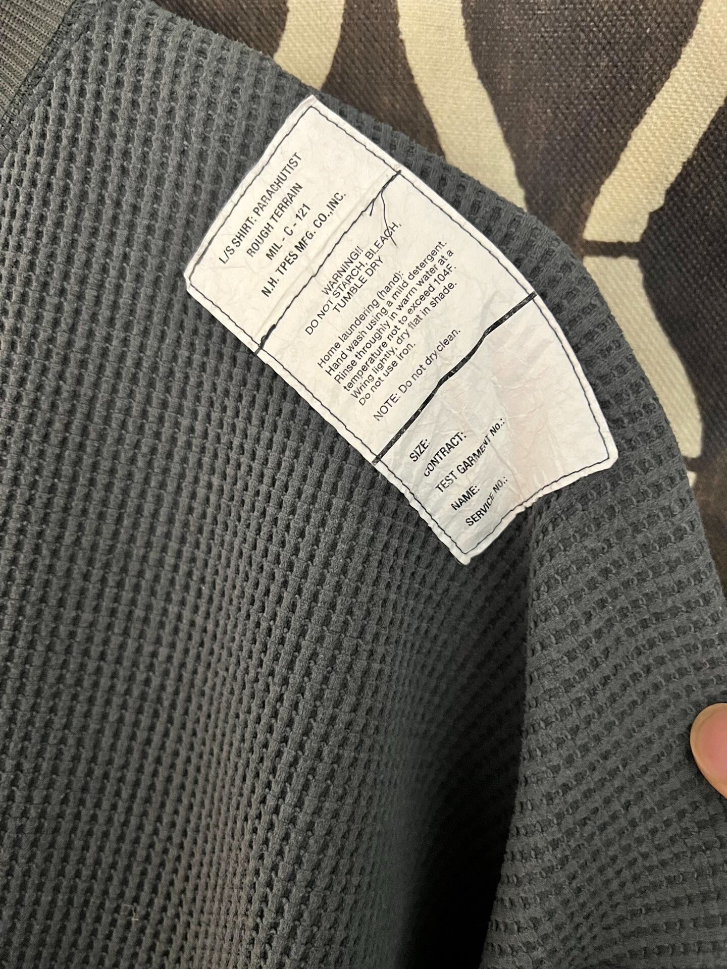 nhoolywood crewneck long sleeve waffle t-shirt