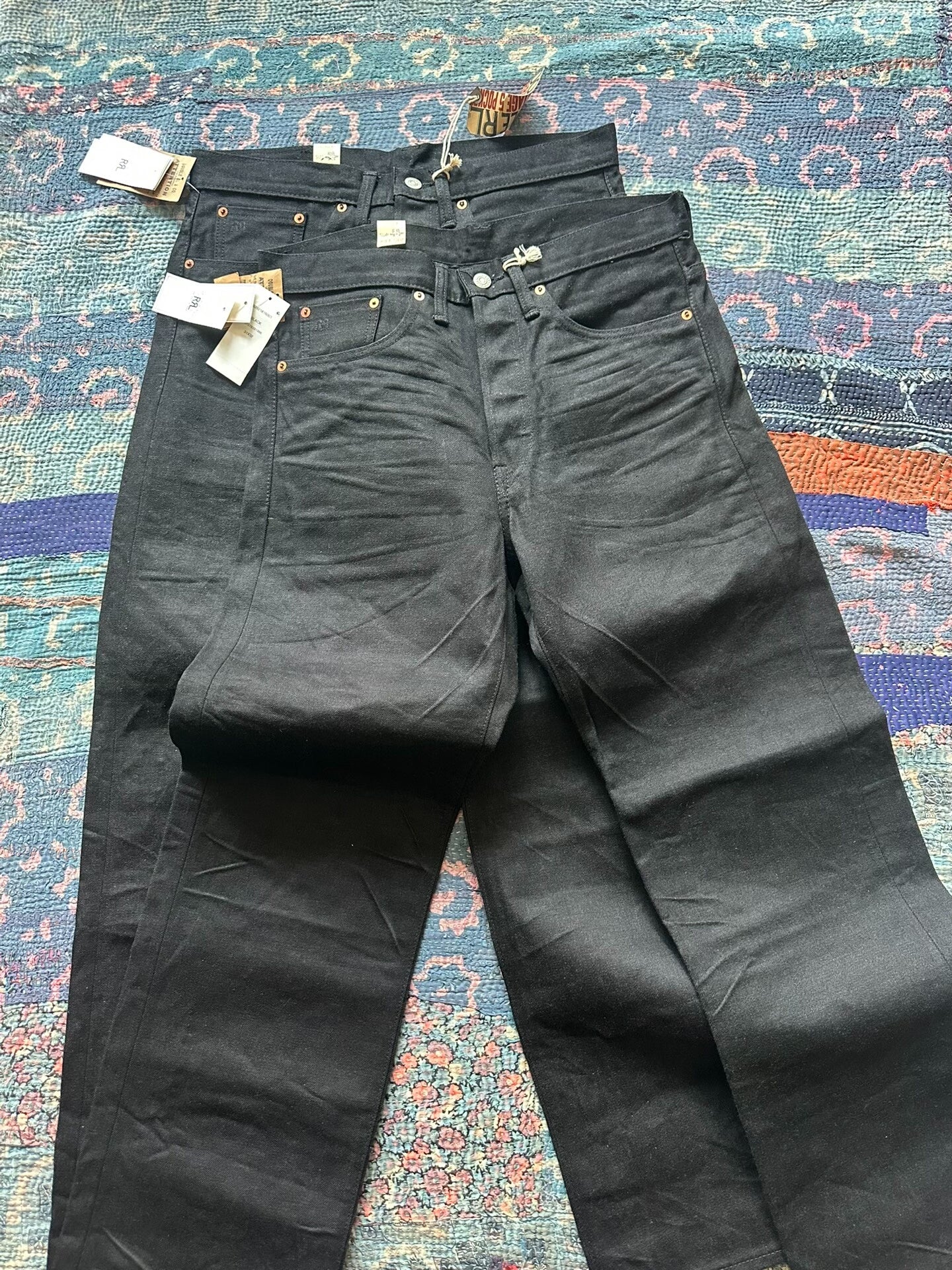 rrl ralph lauren washed vintage denim pants