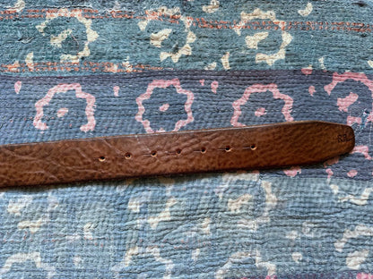 Italian Round Buckle Leather Belt