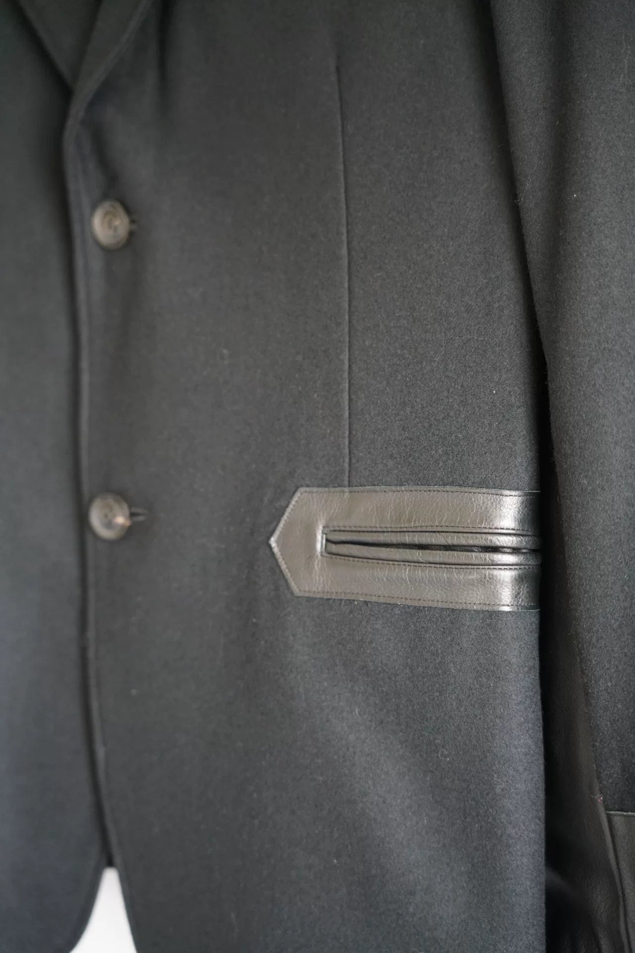 yohji yamamoto black layered suit jacket