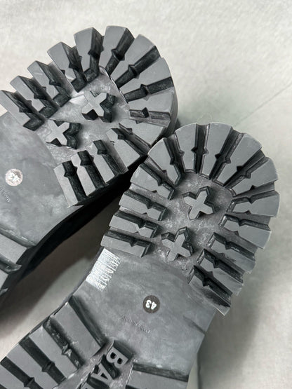 balenciaga strike vintage military boots black