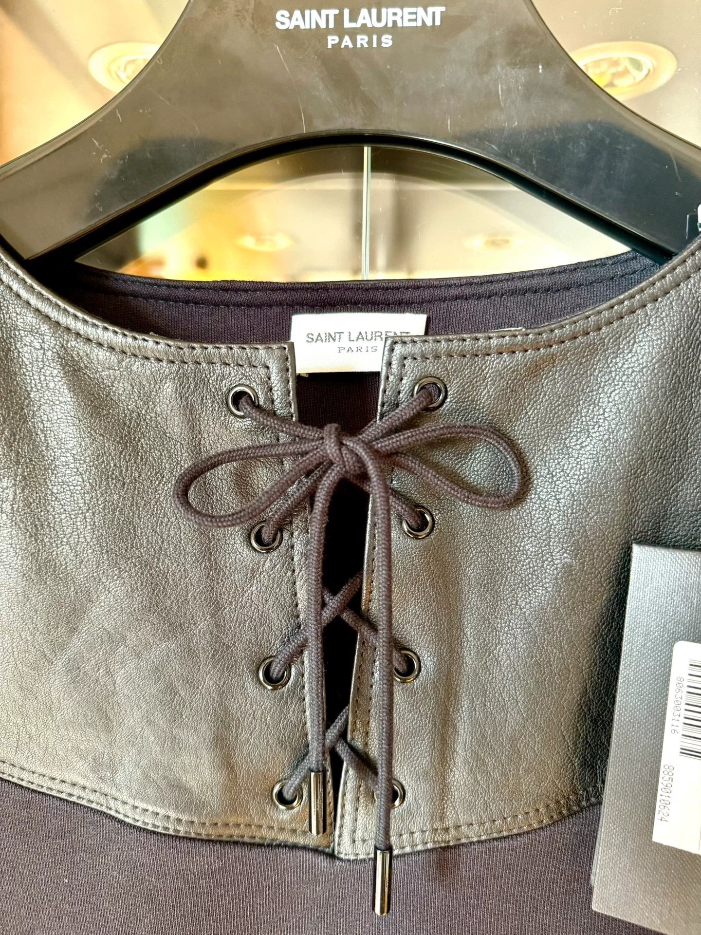 saint laurent black drawstring sweatshirt