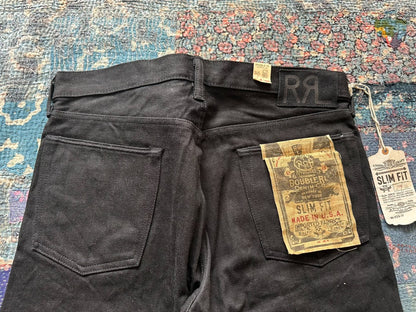 RRL Distressed Black Slim Fit Jeans