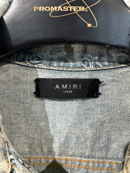 Amiri Washed Distressed Denim Jacket