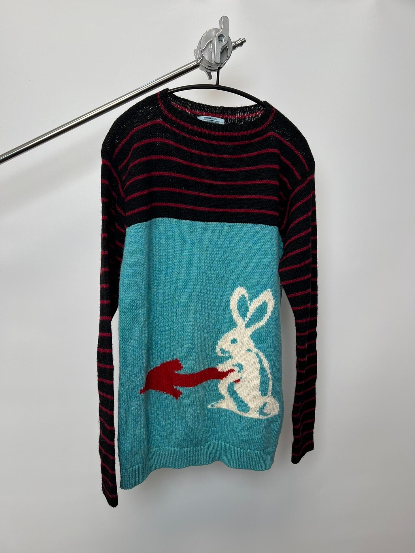 Prada Striped Rabbit Wool Sweater