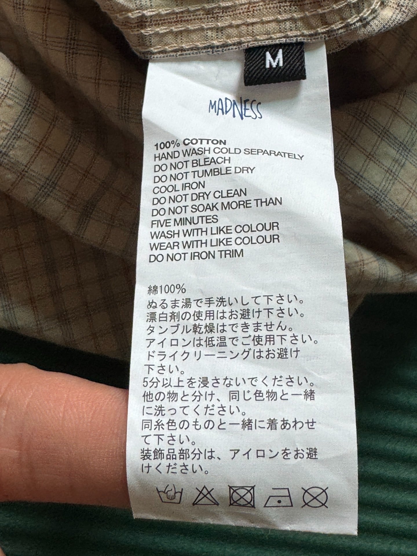 MADNESS 26SS Mini Check BD Shirt