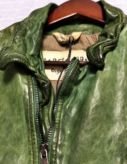 Giorgio Brato Vintage Dark Green Leather Jacket