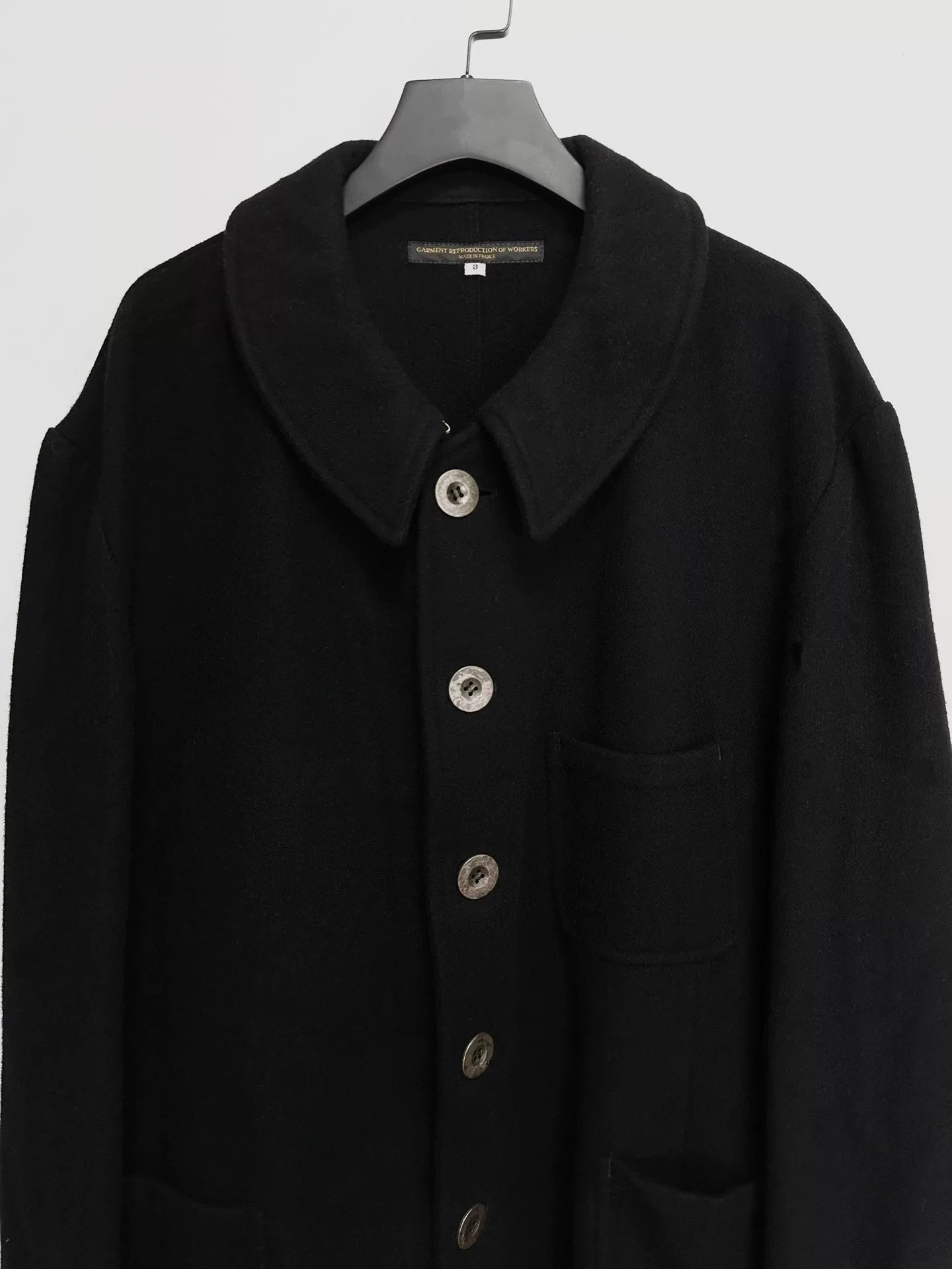 black button-up oversized jacket