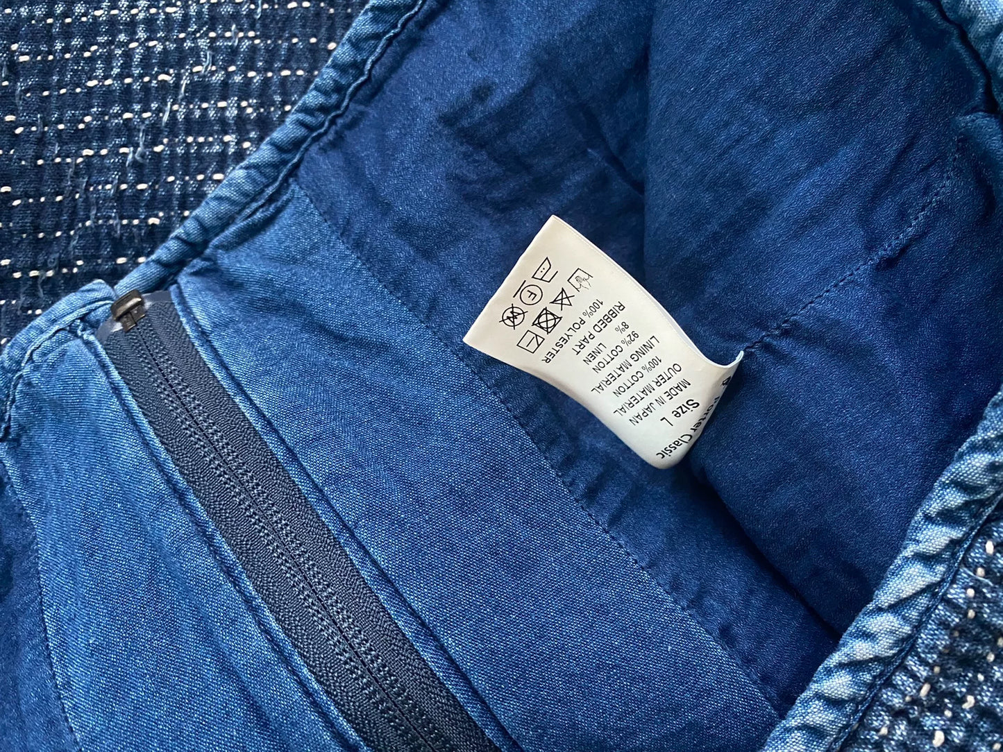 porter classic sashiko light zip parka