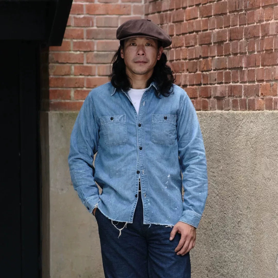 FULLCOUNT 8oz Distressed Denim Work Shirt