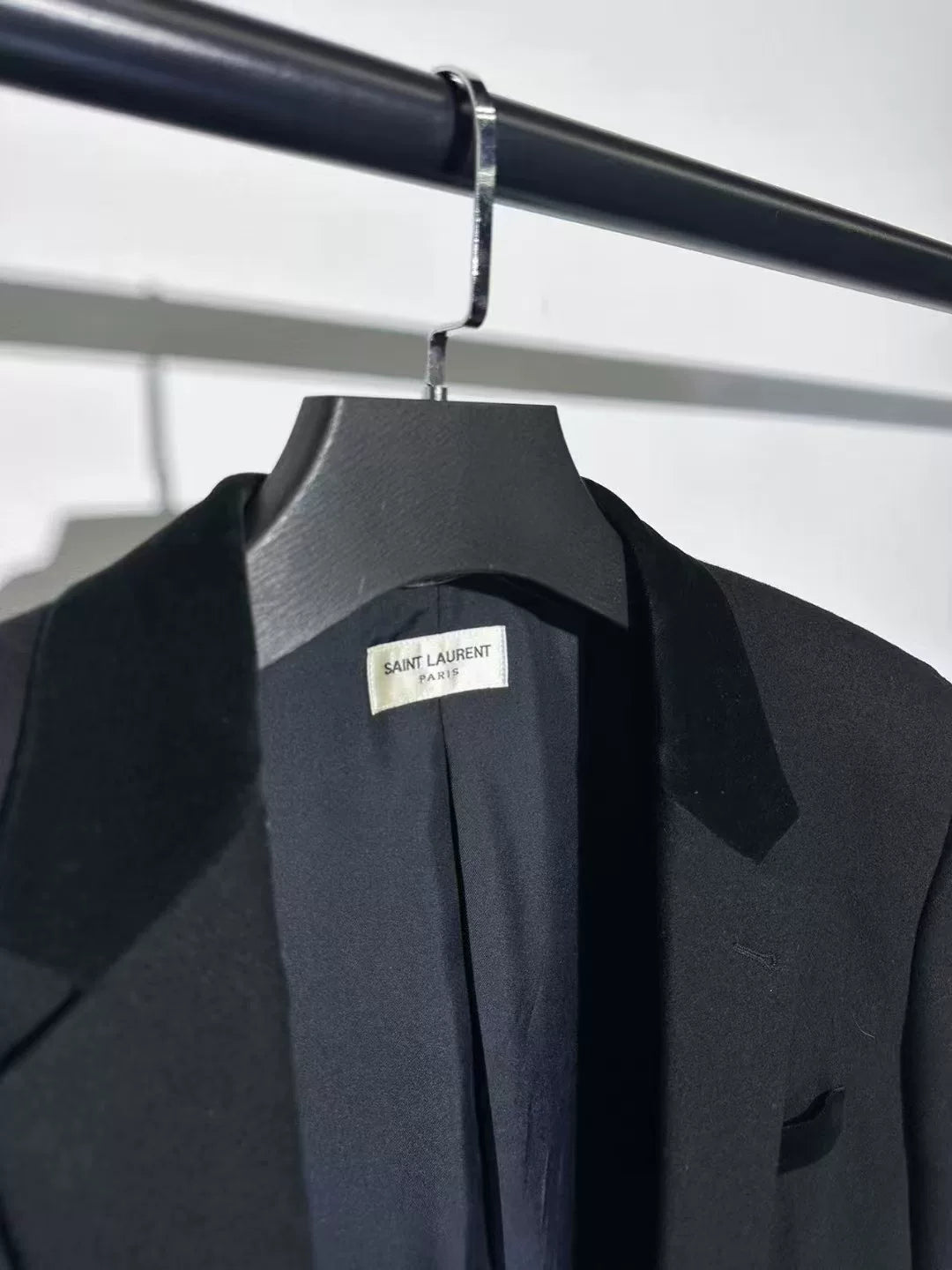 Saint Laurent Black Velvet Lapel Blazer