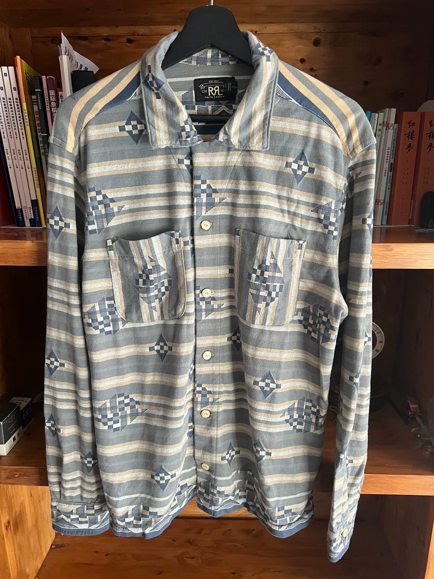 RRL Double RL Woven Camp Long Sleeve Shirt