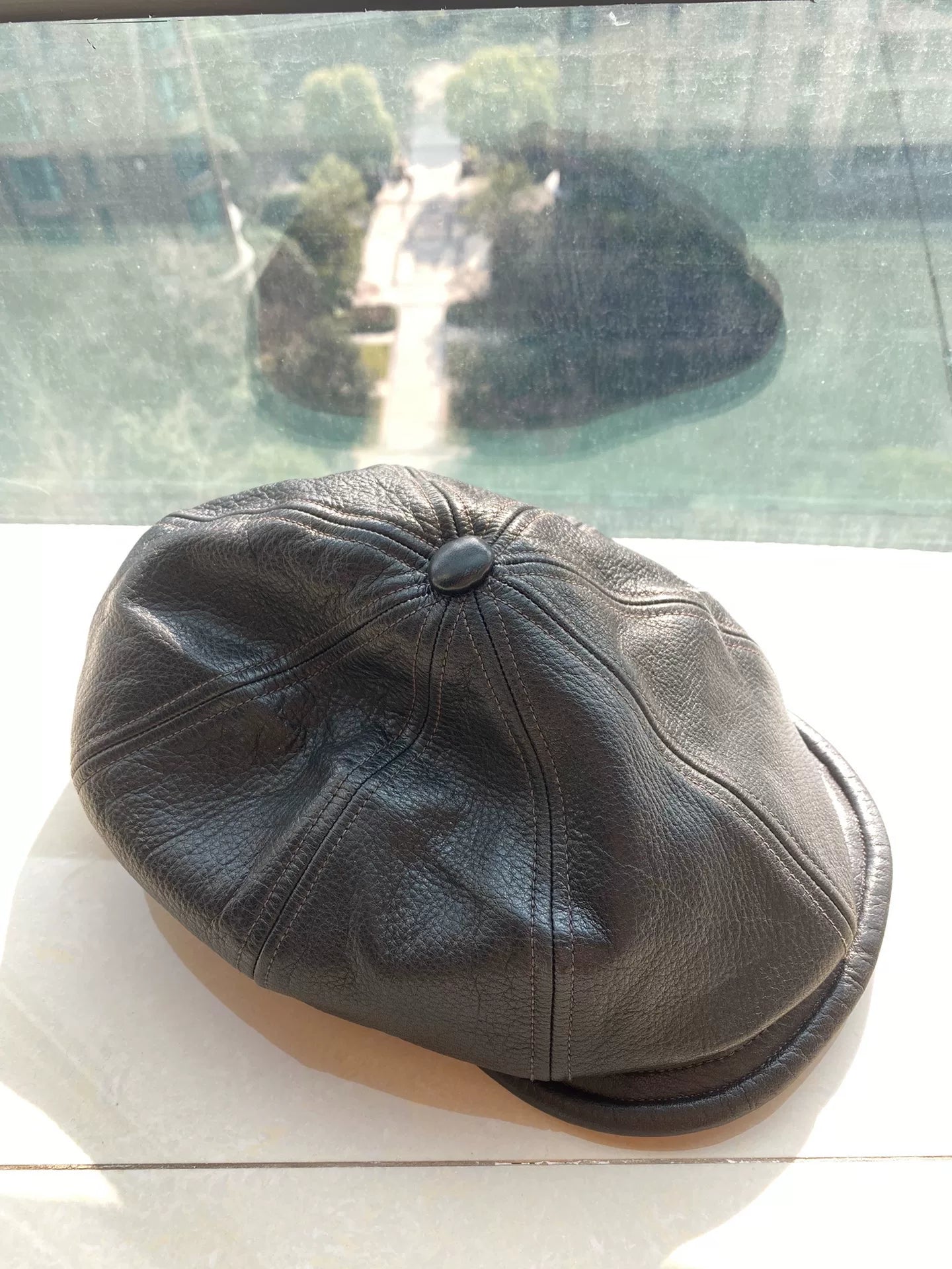 freewheelers leather derby hat cap