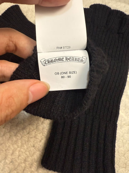 Chrome Hearts Black Cashmere Fingerless Gloves