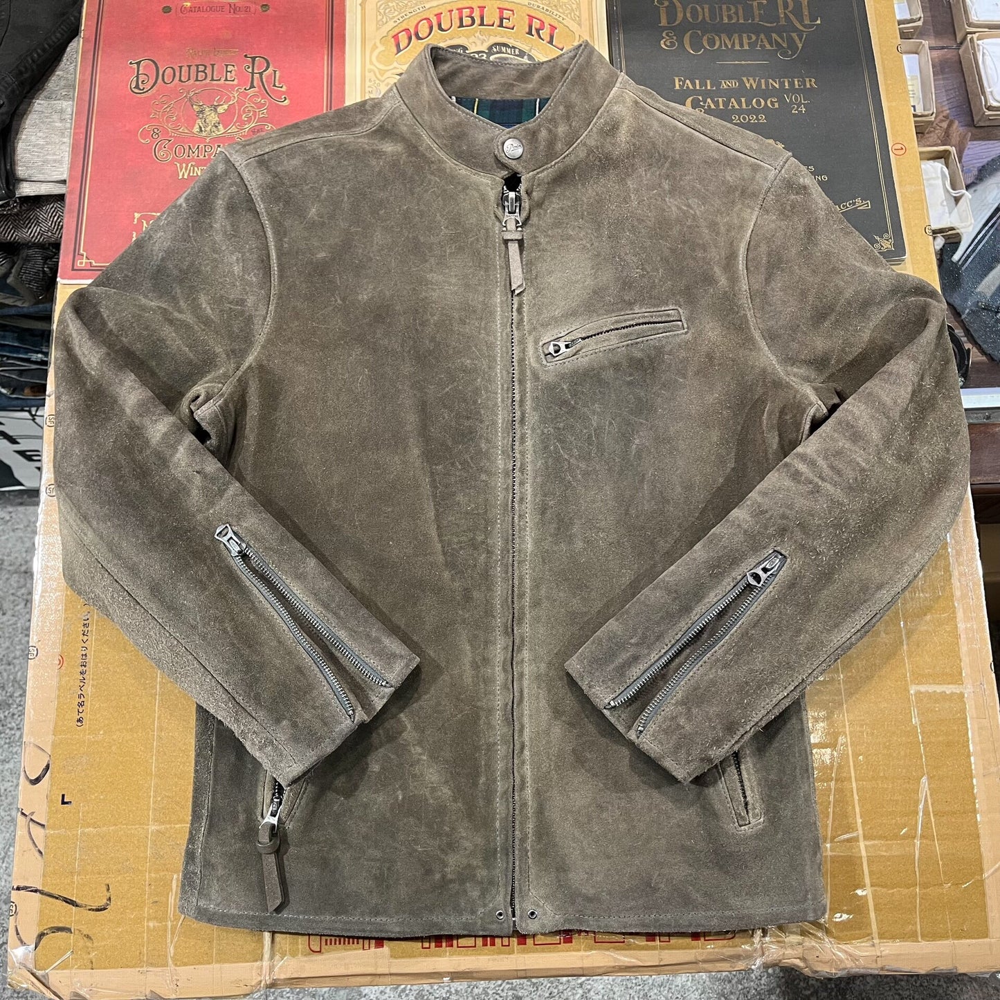 vintage ralph lauren brown leather jacket