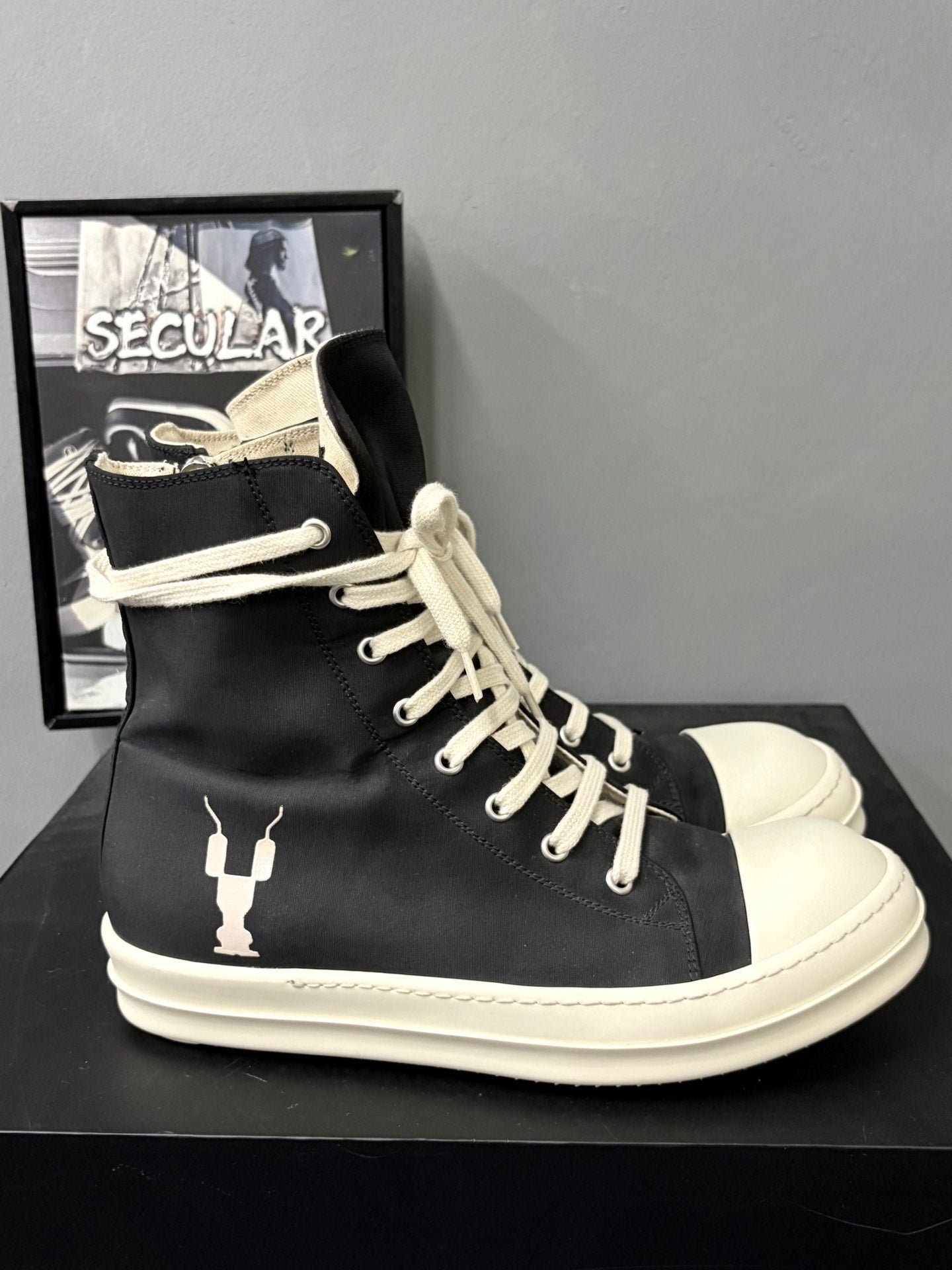 Rick Owens DRKSHDW High-Top Satin Sneakers