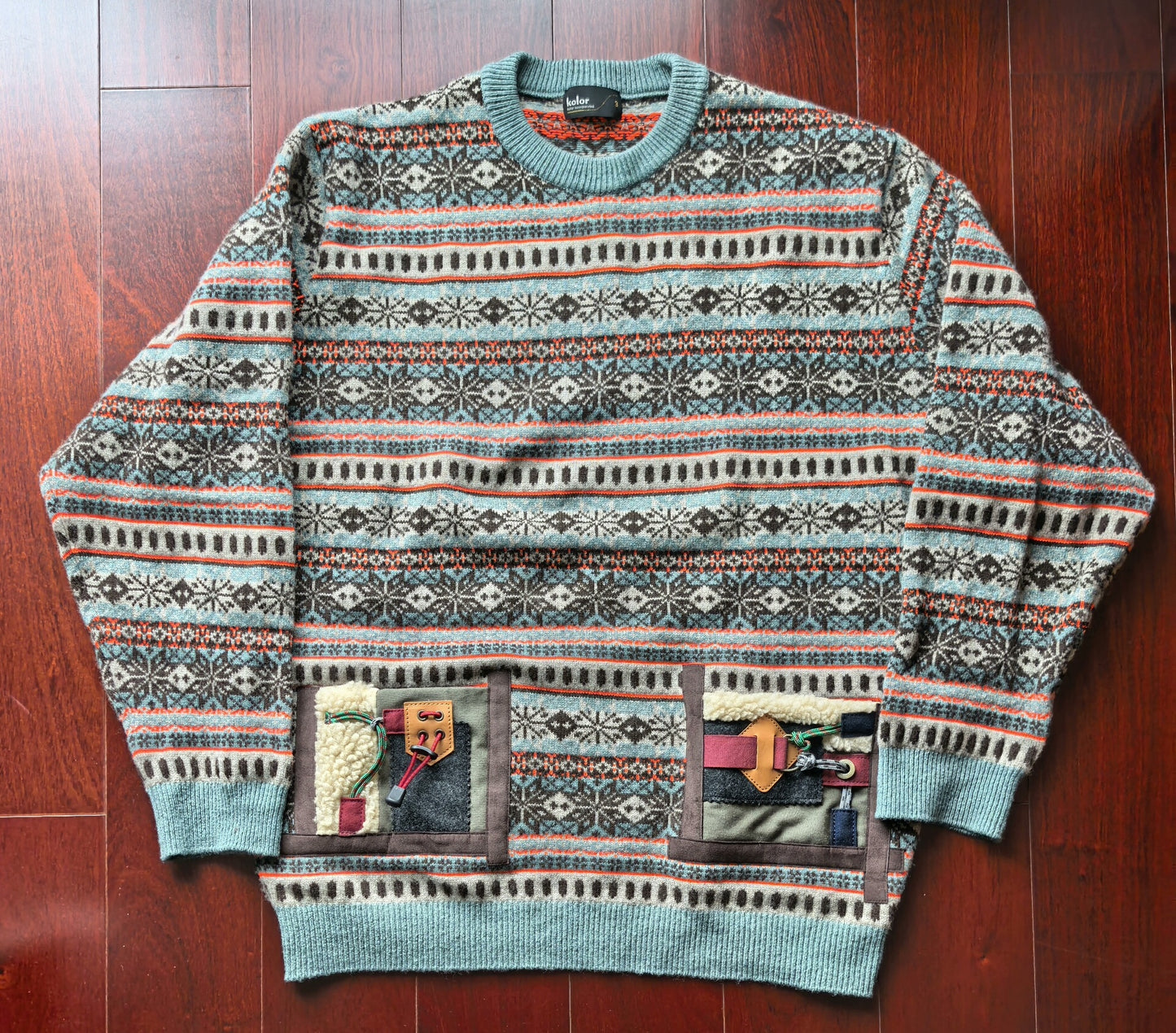 colorful wool ethnic-style functional sweater