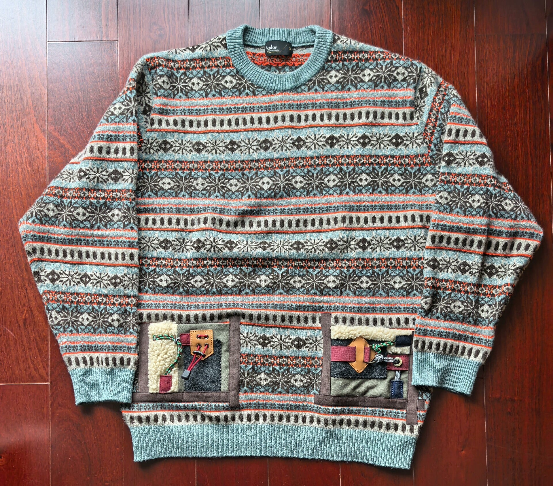 colorful wool ethnic-style functional sweater