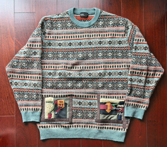 colorful wool ethnic-style functional sweater