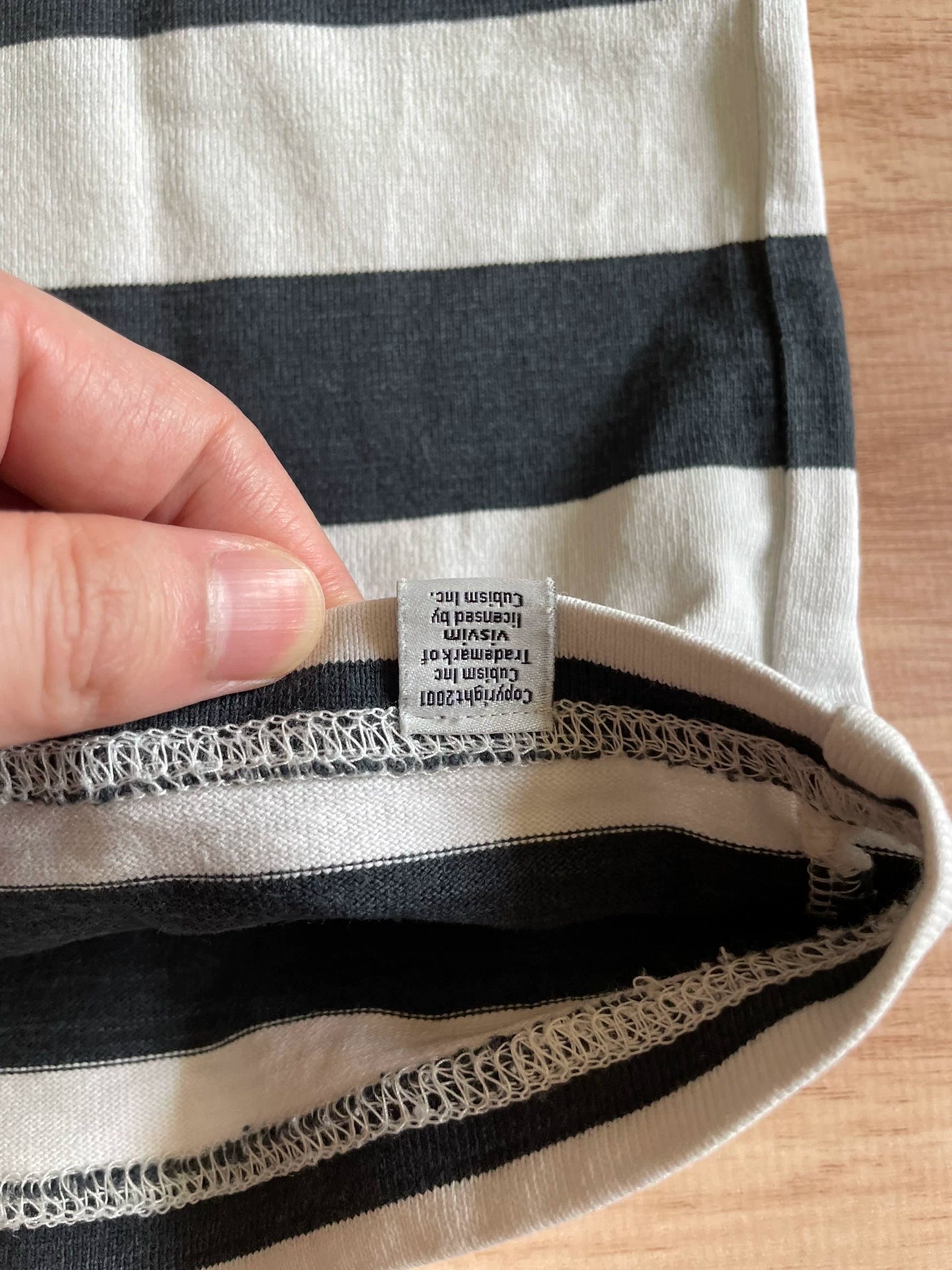 VISVIM BORDER CREW S/S Washed Striped T-Shirt