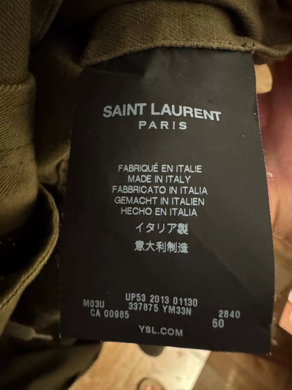 Saint Laurent 2014 Olive Green Military Coat