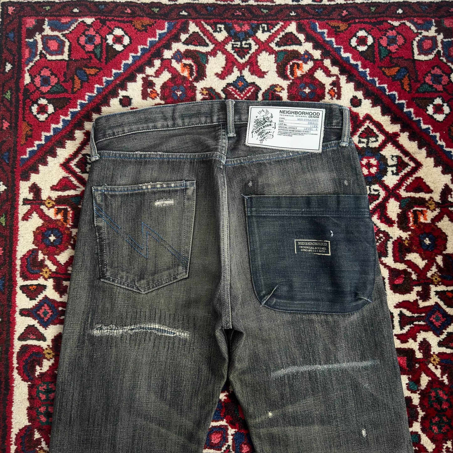 black denim pants from neighborhood