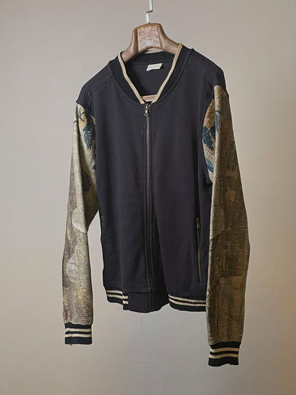 drapes van noten floral knit baseball jacket