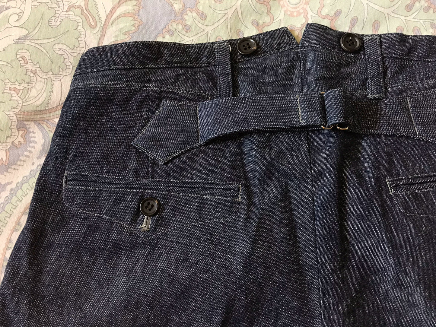 Adjustable Loose Straight Denim Cargo Pants