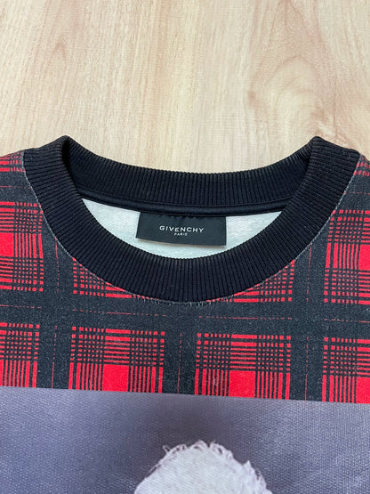 givenchy red plaid dog graphic sweatshirt